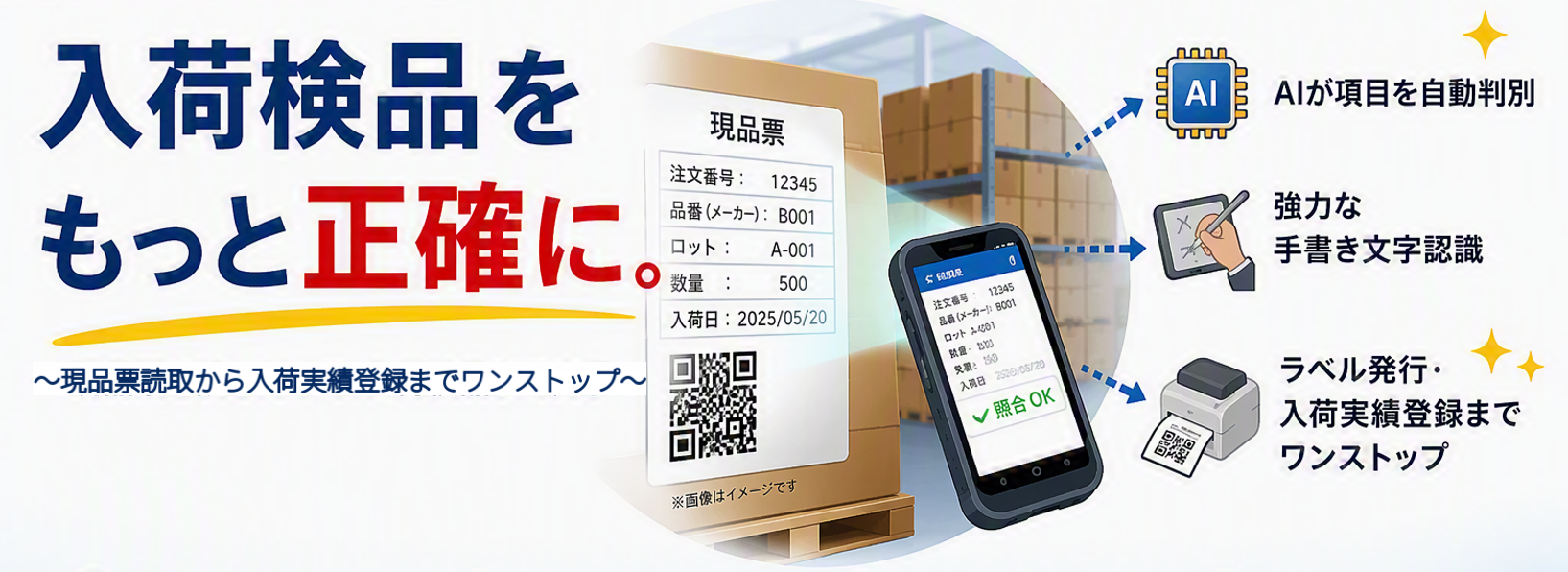 入荷検品をもっと正確に 〜現品票読取から入荷実績登録までワンストップ〜